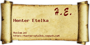 Henter Etelka névjegykártya